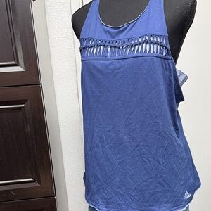 Women’s Blue Cutout Tank Top - Athletic Style
